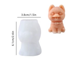 Molde silicona perrito con collar sonriendo